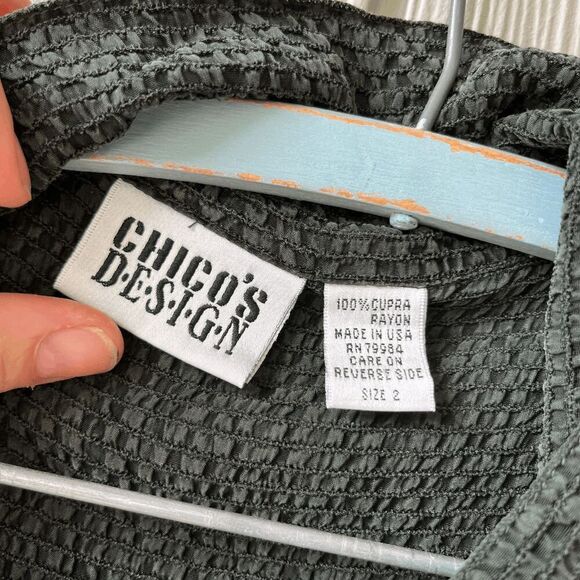 Vintage 90s Chico’s Design Set M/L | Rayon Seersucker Lounge Set Made in USA - Picture 6 of 13